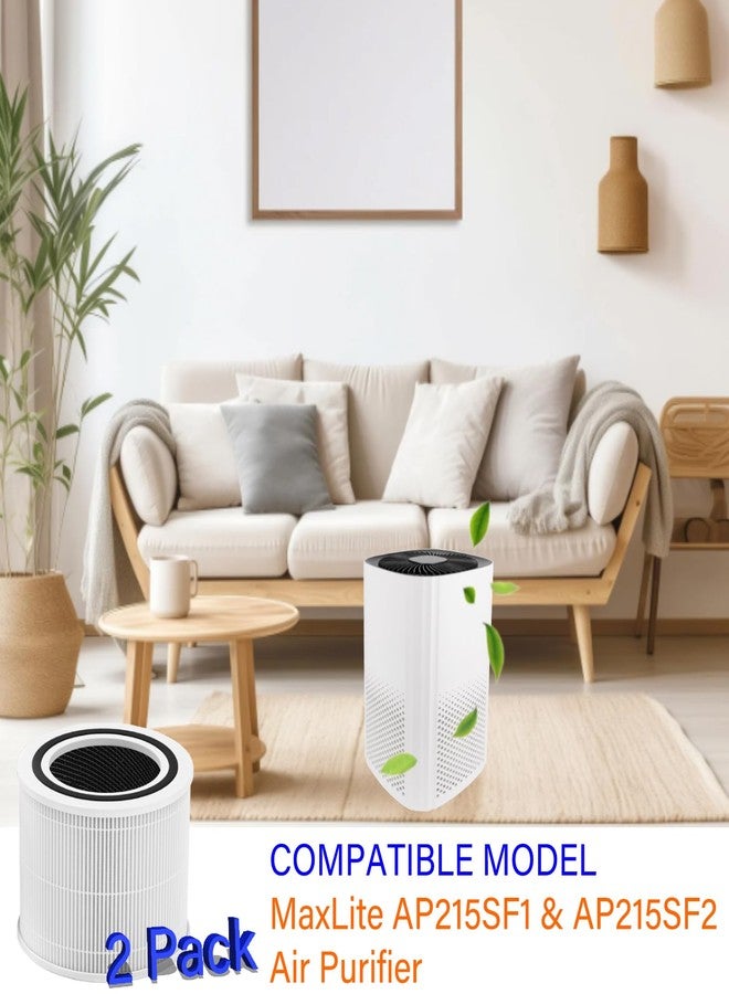 HOMFILBIT 2 Pack APF-H13 Replacement Filter for MaxLite AP215SF1 & AP215SF2 Air Purifier, 3-Stage Filtration, H13 with High-efficiency Activated Carbon and Pre-Filter, Model APF-H13 - Image 2