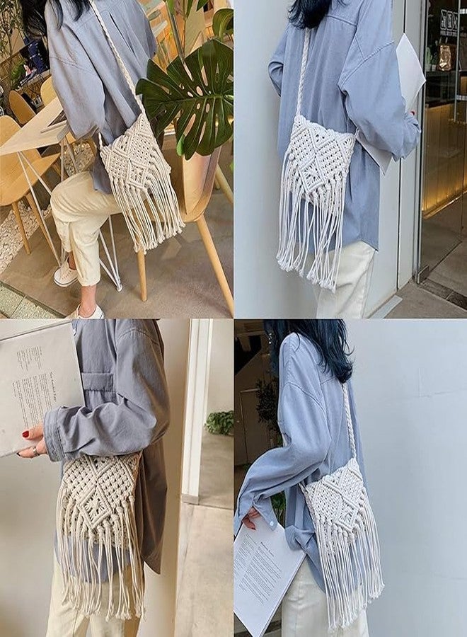 Rising Craft حقيبة يد مكرمية يدوية الصنع من رايزينغ كرافت، حقيبة تسوق مكرمية مصنوعة يدويًا، حقيبة شاطئ أنيقة بأسلوب بوهو، حقيبة يد نسائية عصرية مستدامة - Image 2