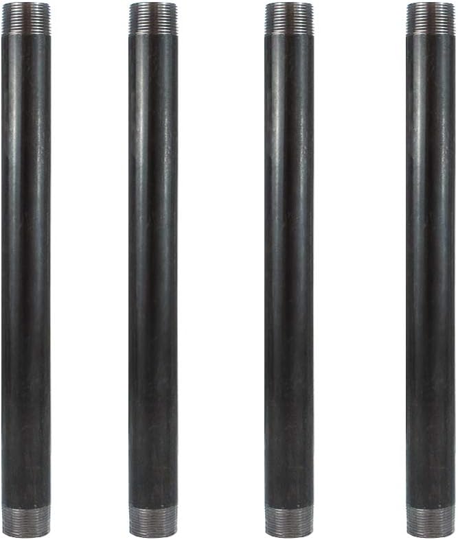 GeilSpace 3/4" × 12" Heavy Duty Pre-Cut Grey Metal Pipe, Industrial Steel Fits Standard 3/4 Inch Threaded Pipes and Fittings - Vintage DIY Industrial Shelving (3/4" × 12", Grey) - Image 1