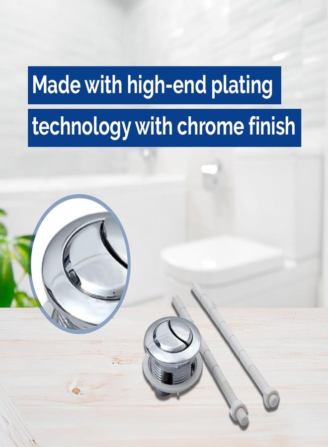 Parryware Single Piece Dual Push Flush Button or Knob Assembly | 38 mm Round PE | Saves Water | High-end Plating Technology for Long-lasting Performance | C61PE0901 - Image 3