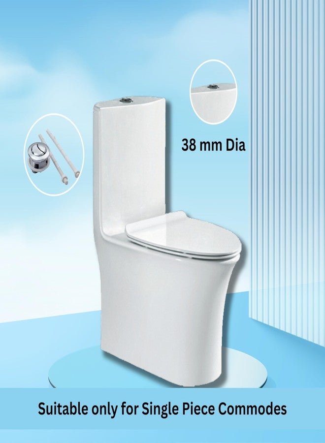 Parryware Single Piece Dual Push Flush Button or Knob Assembly | 38 mm Round PE | Saves Water | High-end Plating Technology for Long-lasting Performance | C61PE0901 - Image 5