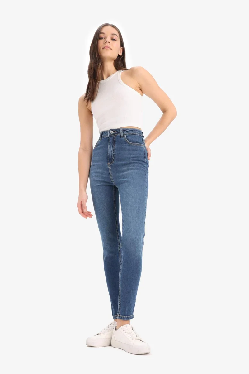 DeFacto Anna Skinny Fit High Waist Straight Leg Long Jeans
