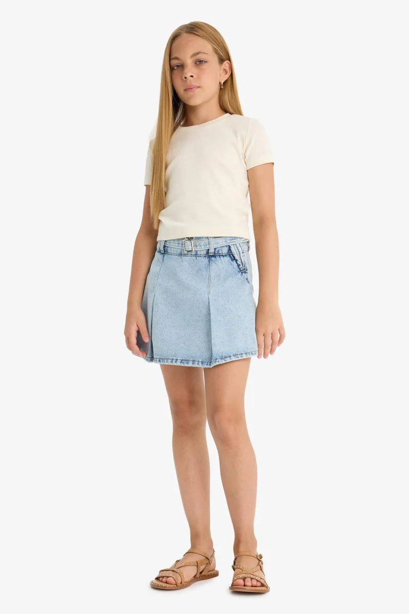 ديفاكتو Girl Cotton Denim Skort