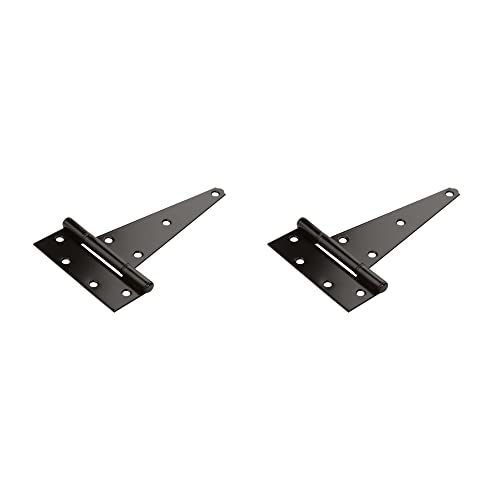 National Hardware N129213 V286 Extra Heavy T Hinges in Black 2 pack
