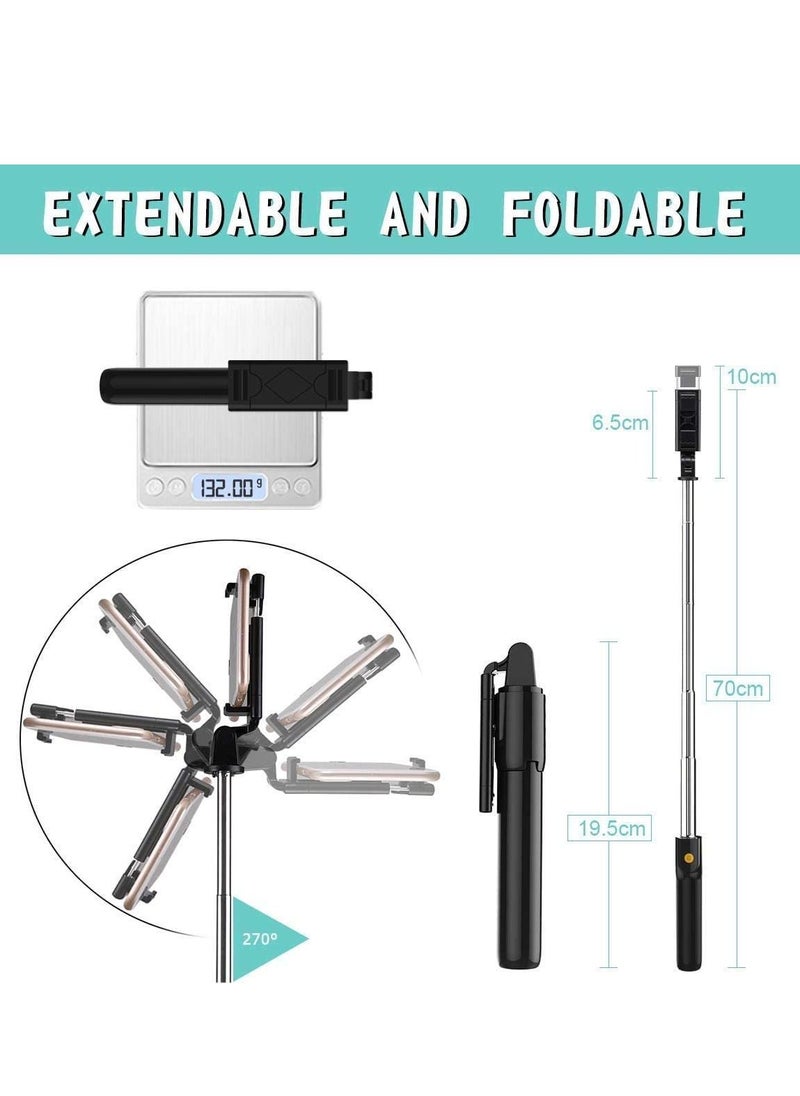 TYCOM - Selfie Stick 3 in 1 Extendable Selfie Stick Tripod with Detachable Bluetooth Wireless Remote Phone Holder for iPhone 12/Xs/iPhone 8/iPhone 11/11pro Galaxy S10/S9 Plus/S8/Note8 LG (P40 - Image 1