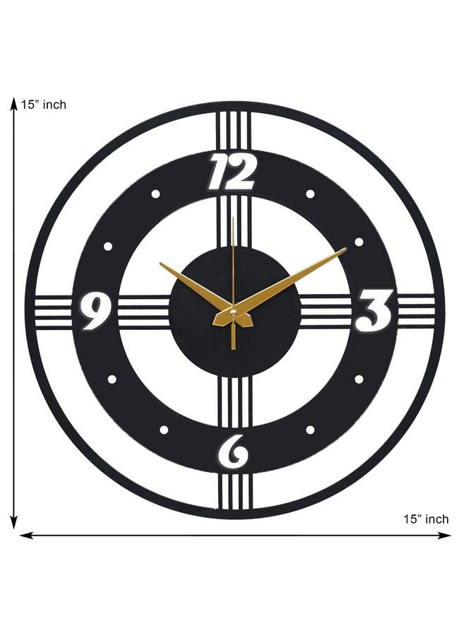 ZENTIMO STORE Matte Black Metal Wall Clock - 15 x 15 inch Stylish Clock for Home, Kitchen, Bedroom, Office & Outdoor | Silent Quartz Analog Clock - Image 1