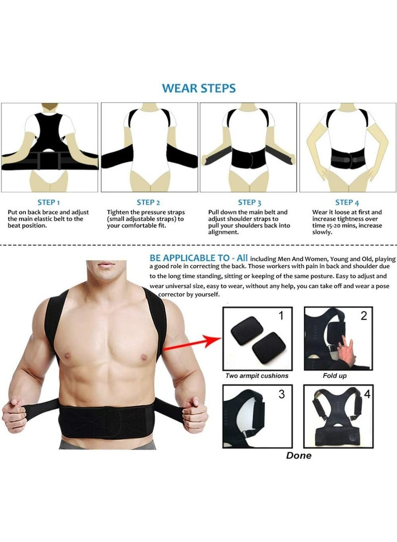 LLASIDO The Back Belt For Posture Correction And Shoulder Straightening Is Made Of Strong, Breathable Material That Is Comfortable To Wear For Men And Women - XL - Image 3