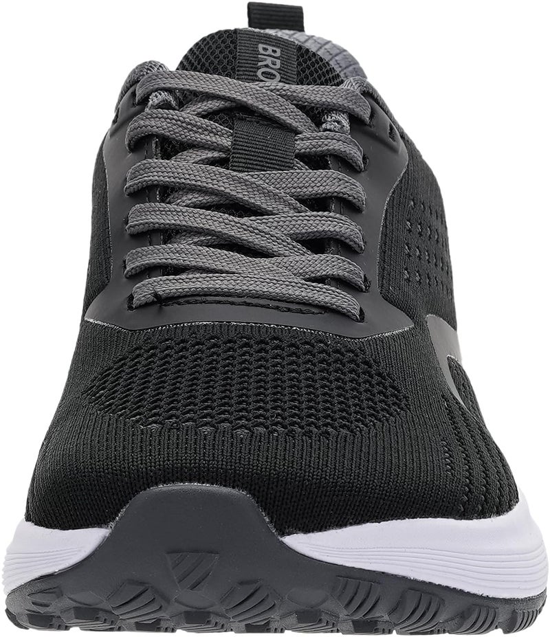 BRONAX Wide Tennis Shoes for Women Lace up Round Toe Comfortable Stylish Size 8w Athletic Gym Outdoor Sports Sneakers Walking Maternity Pregnancy Lightweight Casual Black 39 - Image 4