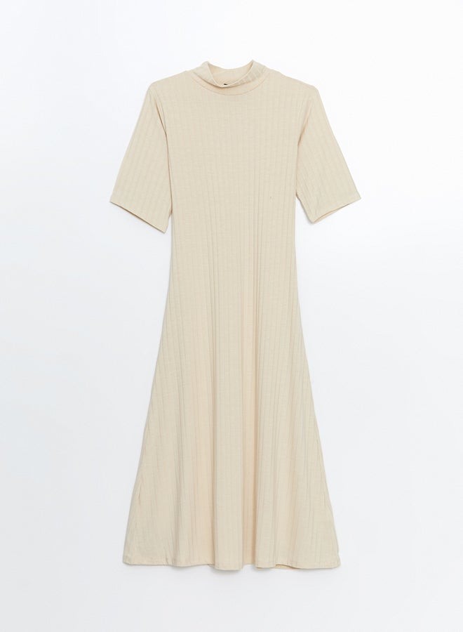 High Collar Textured Women's Dress