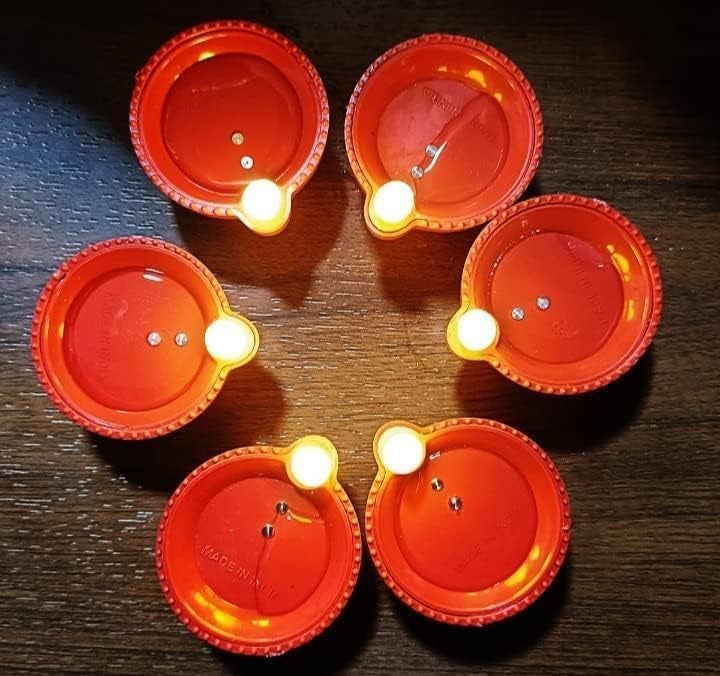 ULTRINA Water Sensor Led Diyas Candle with Water Sensing Technology EDiya Warm Orange Ambient Lights Battery Led Candles for Home Decor Festivals Decoration Pack of 12