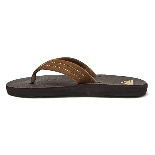 Quiksilver Boy's Carver Suede Fixed Strap Flip Flop Youth Sandal, Demitasse-Solid, 1(32) M US Little Kid - Image 3