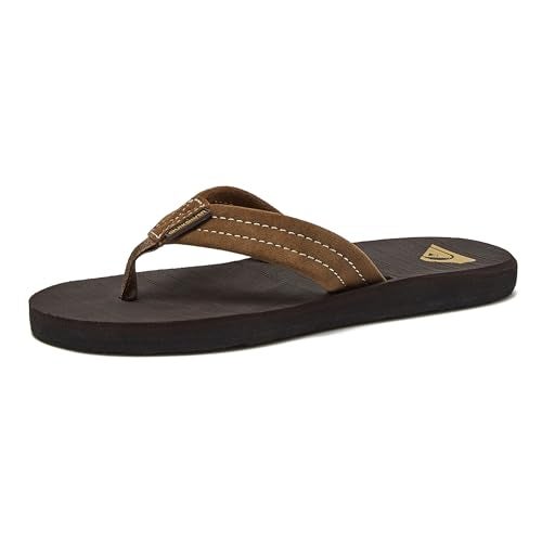 Quiksilver Boy's Carver Suede Fixed Strap Flip Flop Youth Sandal, Demitasse-Solid, 1(32) M US Little Kid - Image 1