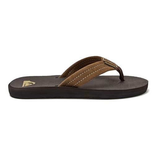 Quiksilver Boy's Carver Suede Fixed Strap Flip Flop Youth Sandal, Demitasse-Solid, 1(32) M US Little Kid - Image 2