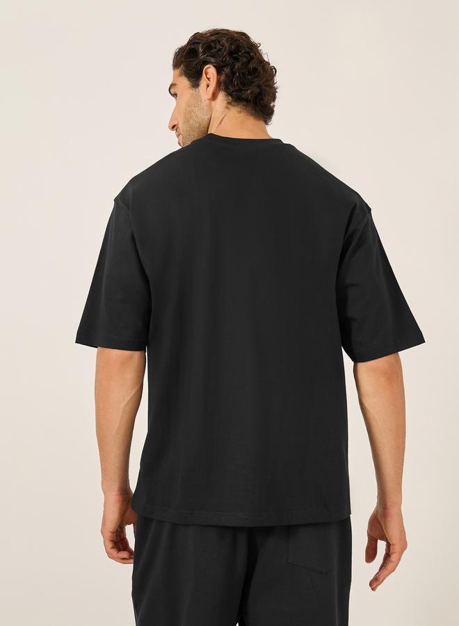 Styli Minimal Embroidered Jersey Oversized T-Shirt  - Image 4