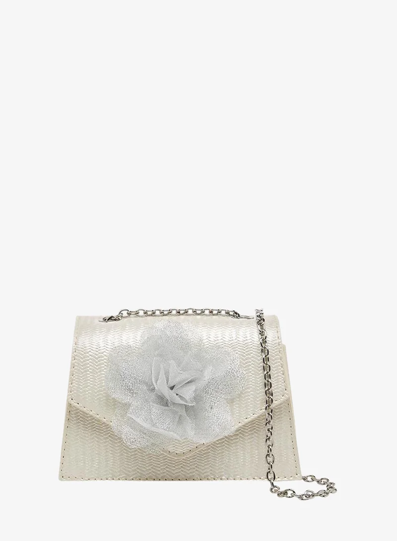 Celeste Floral Applique Crossbody Bag with Chain Strap Ramadan Collection