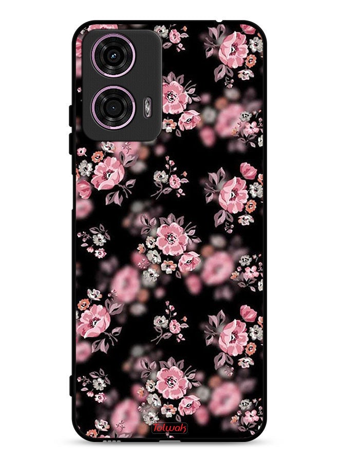Tolwak Motorola Moto G24 4G Protective Case Cover Portrait Flowers Pattern - Image 1