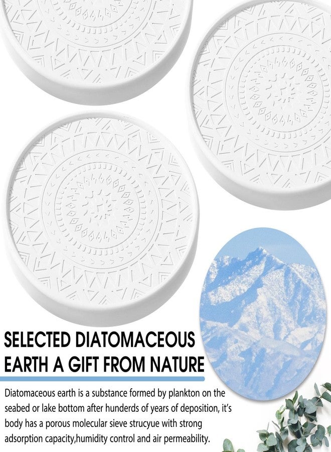 Photect Diatomaceous Earth Coasters Set with Holder Absorbent Stone Drink Coasters Instant Drying Tray for Tabletop Protection Home Decoration Housewarming Gift(White,4 Pcs) - Image 3