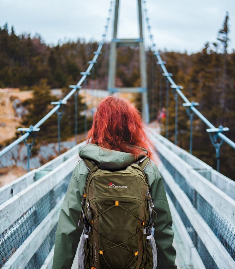 MOUNTAINTOP 40L Hiking Backpack Men Women Trekking Backpack with Rain Cover Multifunctional Camping Climbing Travel Outdoor Backpacks (Army Green) - Image 2