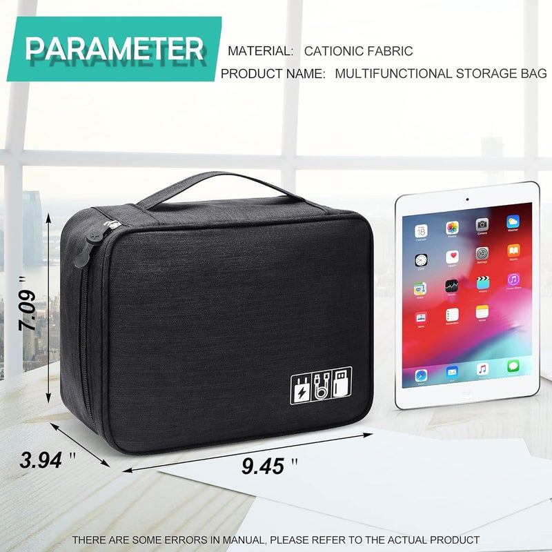 YOUBDM Electronics Organizer Travel Cable Organizer Bag Waterproof Portable Digital Storage Bag Electronic Accessories Case Cable Charger Organizer Case - Image 2