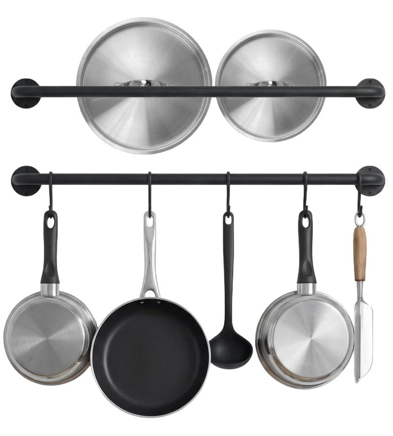 Conwithna KAKIGO Kitchen Utensil Rack Organizer Wall-mounted Pot Pan Wall Hanger Holder For Hanging Rail with 10 S Hooks - Image 1