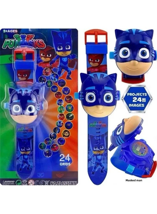 Children's Toy Cartoon Electronic Ultraman Watch 3-8 Years Old Children Primary School Boys And Girls Projection Luminous Watch-Color:Mask (plus 10 Battery Screwdriver) - Image 1
