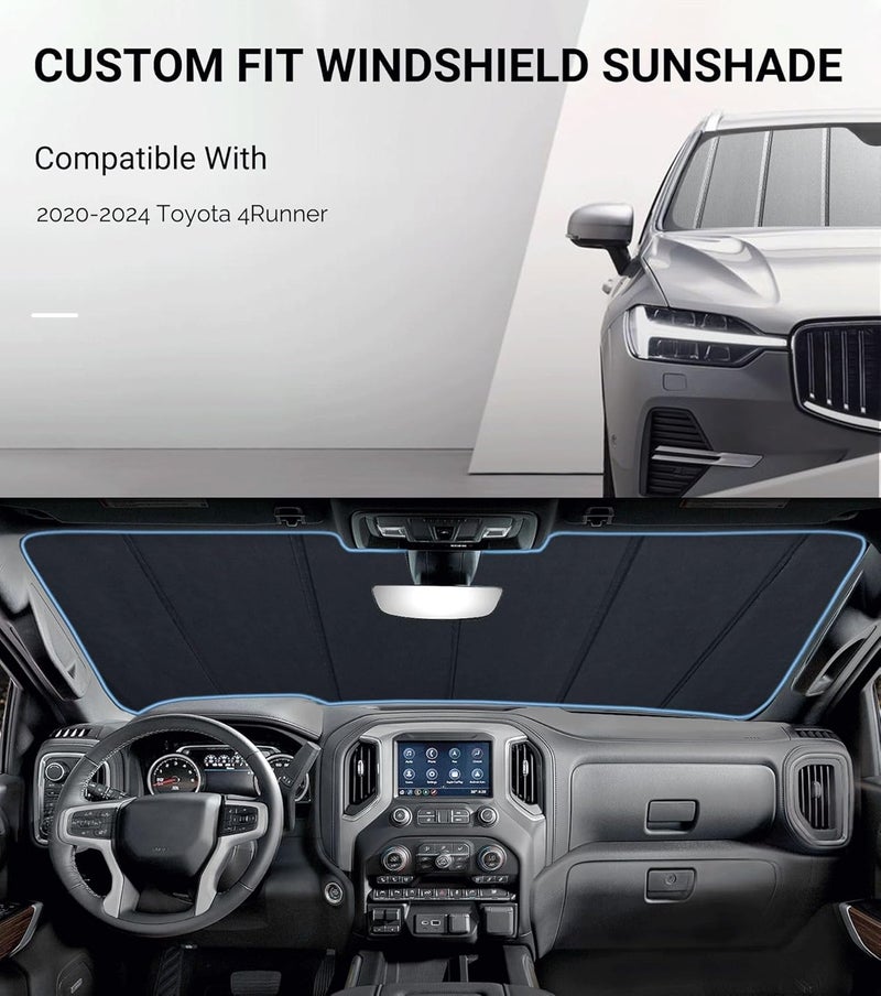 Pigenius Windshield Car Shade for 2020-2022 Toyota 4Runner - Custom-fit Front Window Sun Shade - Image 2
