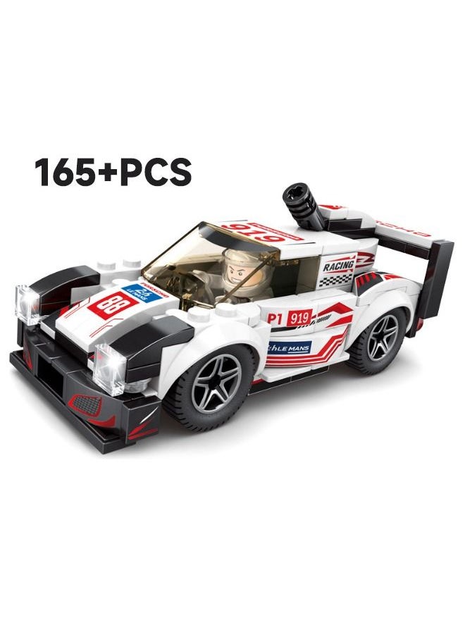 Racing 165-Piece Racing Car Model Puzzle Stacking Blocks Set, DIY Block Building Set, Porsche 919 Super Racing Car Mini Building Bricks Assembling Blocks Suitable for Boys and Girls Aged 7 and Up  - Image 2