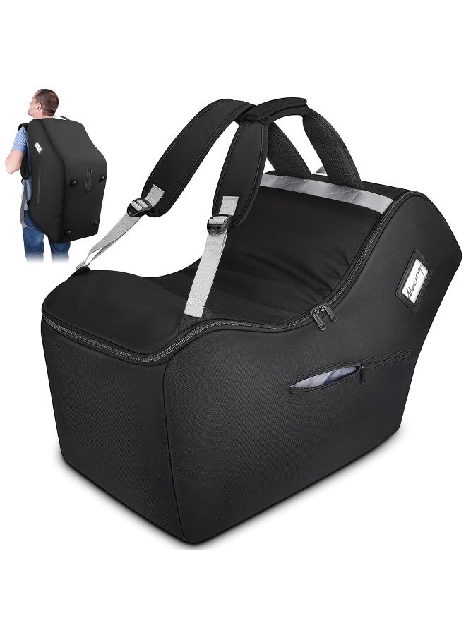 YOREPEK Padded Car Seat Travel Bag Backpack Compatible with All Nuna Pipa Car Seat and Base, Infant Car Seat Bags for Air Travel with Shoulder Straps, Carseat Cover with Side Pocket, Protective Feet - Image 1