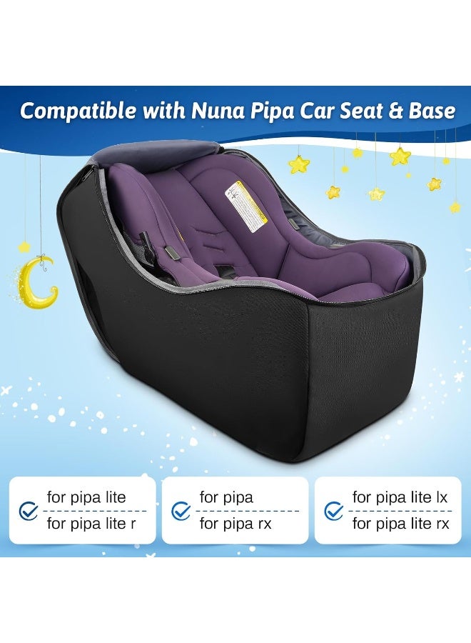 YOREPEK Padded Car Seat Travel Bag Backpack Compatible with All Nuna Pipa Car Seat and Base, Infant Car Seat Bags for Air Travel with Shoulder Straps, Carseat Cover with Side Pocket, Protective Feet - Image 2