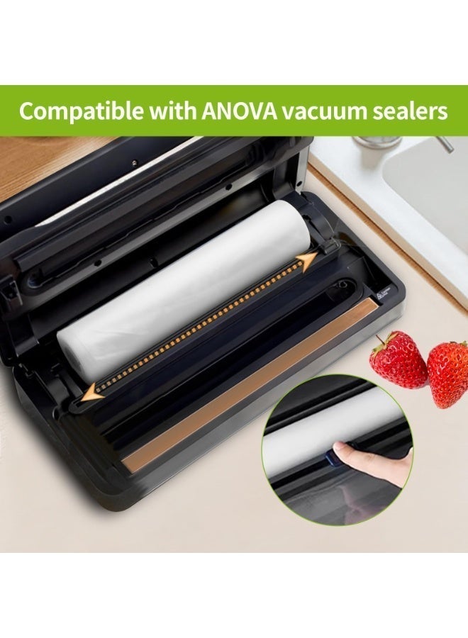 BABONA 3 Rolls Vacuum Sealer Bags Heavy Duty BPA Free, Food Storage Bags for Sous Vide Cooking Freezer Microwave Meal Prep (5m Each Roll) - Image 2