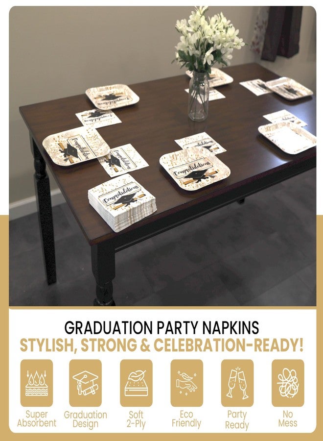 Iconikal 48-Count Graduation Party Napkins Disposable Paper Dinner Size, Congratulations Graduate - Image 2