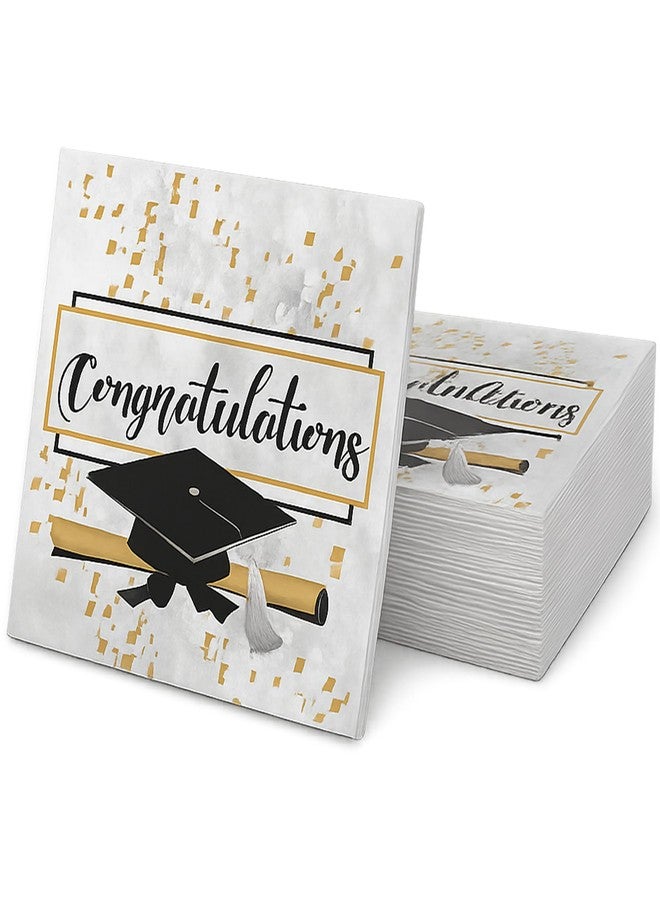 Iconikal 48-Count Graduation Party Napkins Disposable Paper Dinner Size, Congratulations Graduate - Image 1