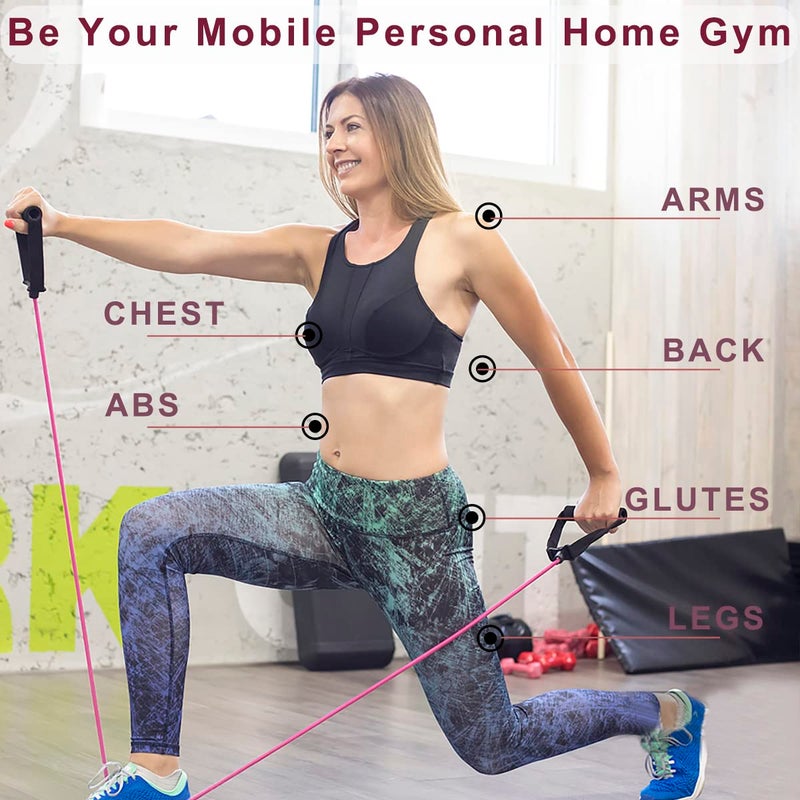 zhiamz Resistance Bands with Handles Single Resistance Bands Exercise Bands with Handles for Resistance Training Physical Therapy Home Workouts Fitness Pilates Boxing Strength Training - Image 3