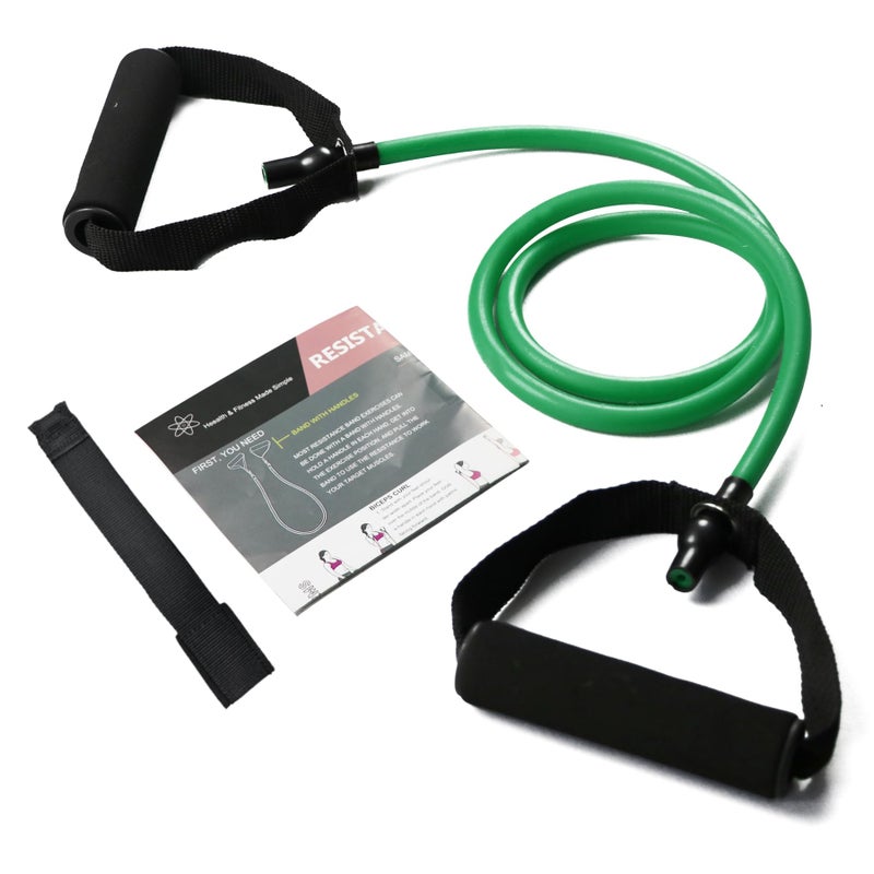 zhiamz Resistance Bands with Handles Single Resistance Bands Exercise Bands with Handles for Resistance Training Physical Therapy Home Workouts Fitness Pilates Boxing Strength Training - Image 1