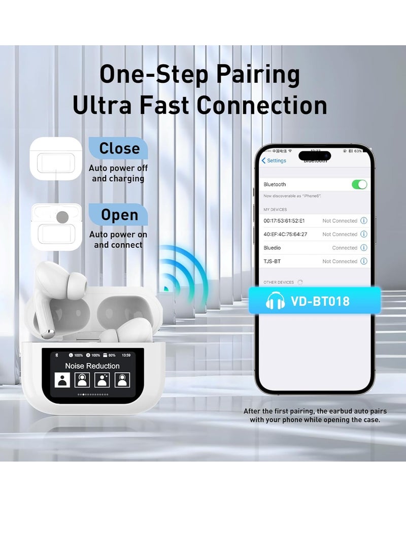 VEN-DENS Wireless Earbuds, Bluetooth In-Ear Earphones, ANC Noise Cancelling, HiFi Stereo, 20 Hours Playtime, Touch Screen Control, - Image 2