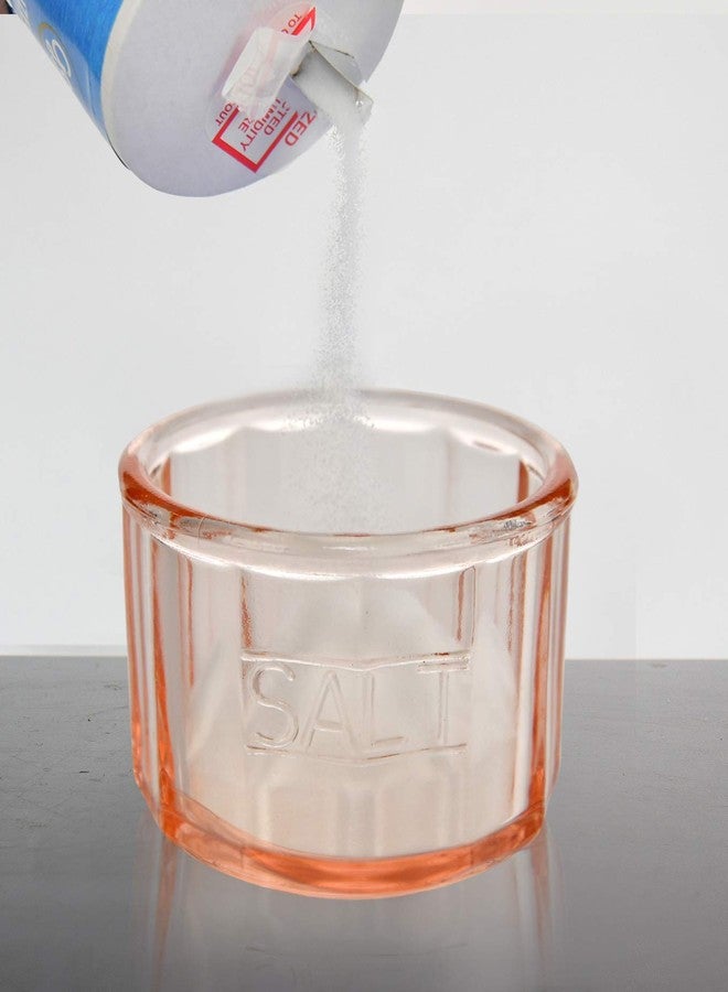 هوم-إكس وعاء ملح زجاجي وردي اللون من HOME-X بتصميم كلاسيكي مع غطاء، ديكور مطبخ عتيق، هدية زفاف - ارتفاع 3.5 بوصة × عمق 4 بوصة - Image 5