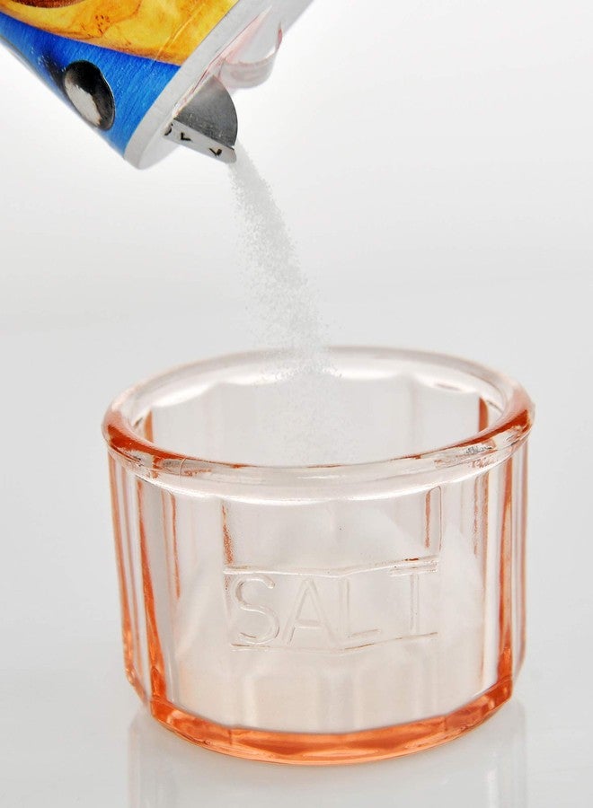 هوم-إكس وعاء ملح زجاجي وردي اللون من HOME-X بتصميم كلاسيكي مع غطاء، ديكور مطبخ عتيق، هدية زفاف - ارتفاع 3.5 بوصة × عمق 4 بوصة - Image 2