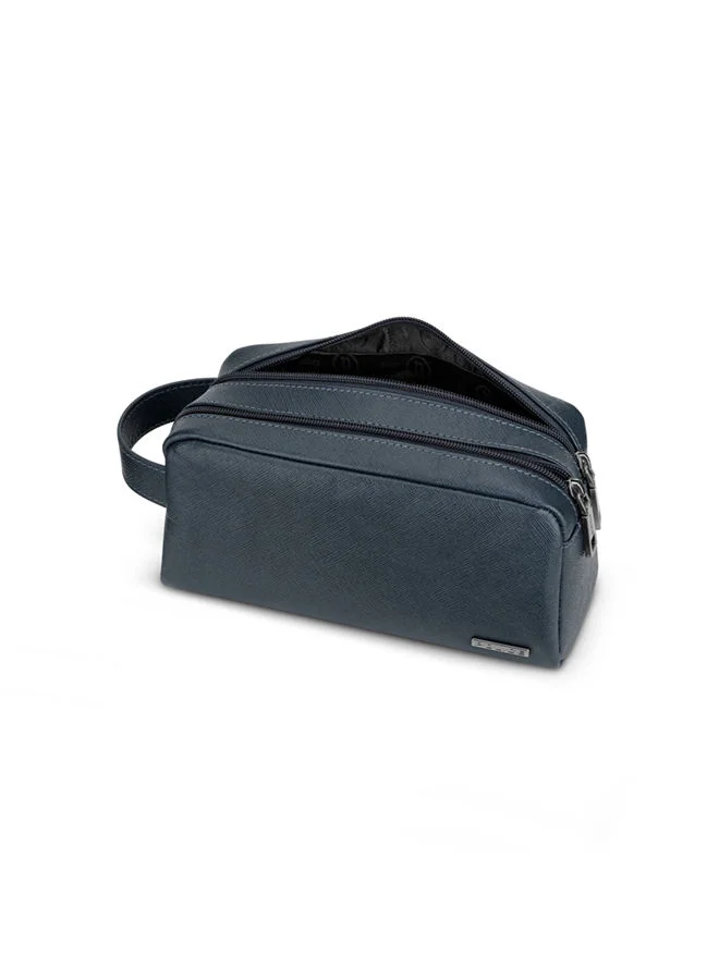 POLICE Police Edifice Navy Genuine Leather Unisex Utility Pouches - PELUU2203003