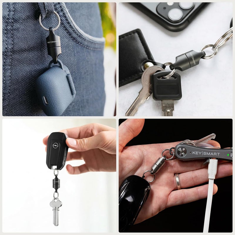 KeySmart MagConnect Pro Quick Release Keychain - Detachable Keychain for Easy Access to Keys - Image 5