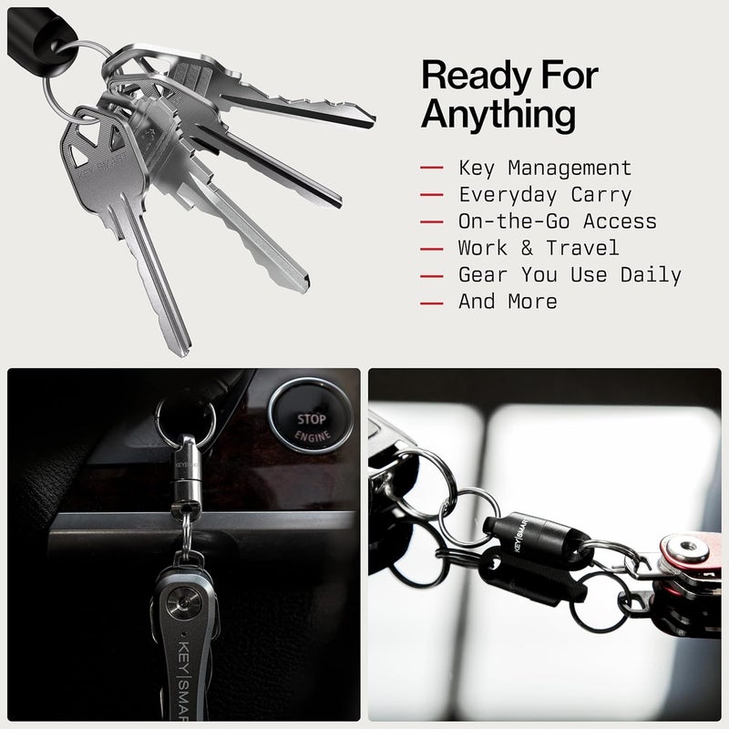 KeySmart MagConnect Pro Quick Release Keychain - Detachable Keychain for Easy Access to Keys - Image 3