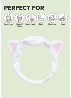 Face Wash Headband - White Cat | Animal Head Band For Face Washing & Skincare, Soft & Fuzzy, Cute For Makeup, Shower, Teen Girls Stuff, Kitty Cat Ear Hair Band, Gift (1 Count) - pzsku/Z2C59E7737ABD394803E5Z/45/_/1734183007/e11b234b-eeba-40b6-a63e-90e60588813f