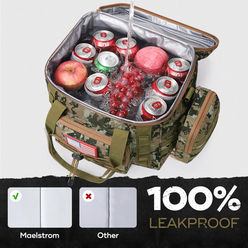 Maelstrom Large Tactical Lunch Box for Men,Insulated Lunch Bag, Leakproof Soft Cooler Bags with Detachable MOLLE Bag,Durable Lunch Tote for Adult Women Work,Picnic,30 Cans/20 L, Camouflage - Image 3
