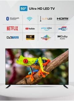 GEEPAS 50" 4K Ultra HD LED TV| WebOS Hub Powered, AV Mode, Frameless Design| with Remote Control and Wall Bracket, HDMI and USB Ports| Licensed Contents and Pre-Installed Apps| GLED5040TSUHD  - Image 2