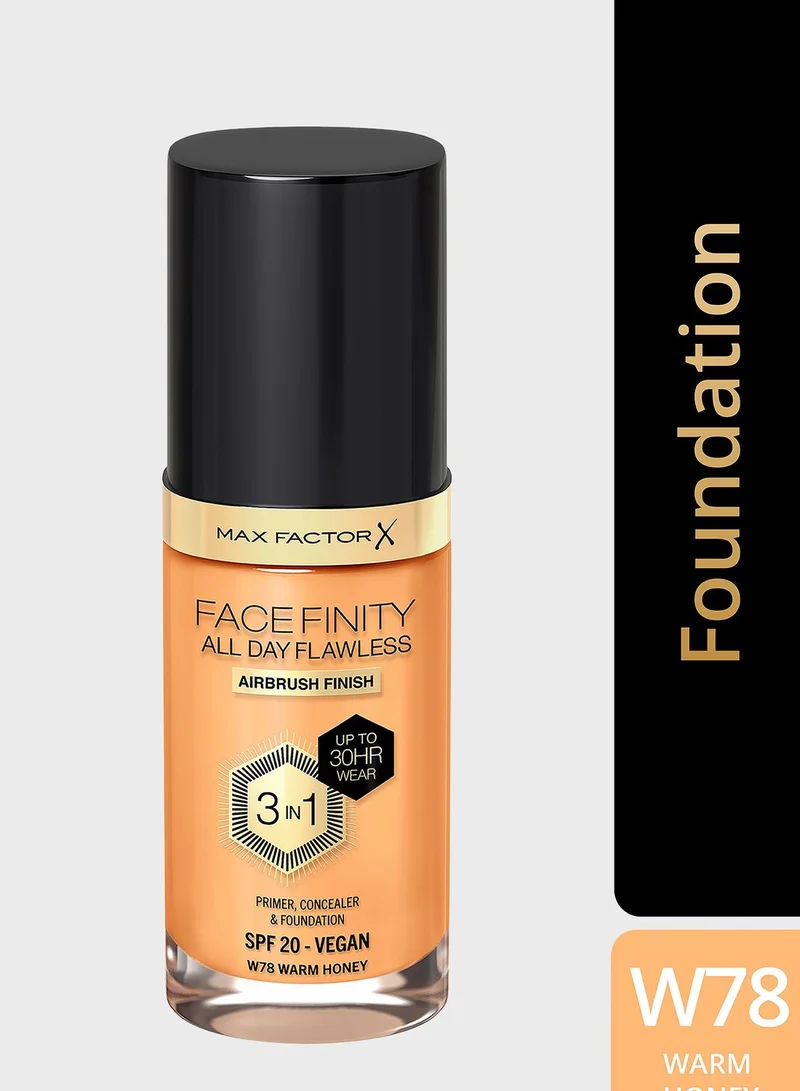 Max Factor Max Factor Facefinity All Day Flawless Foundation - W78 Warm Honey, 30ml