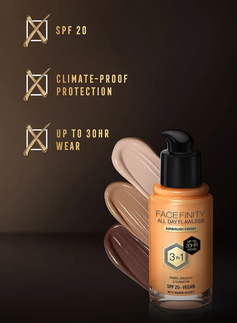 Max Factor Max Factor Facefinity All Day Flawless Foundation - W78 Warm Honey, 30ml