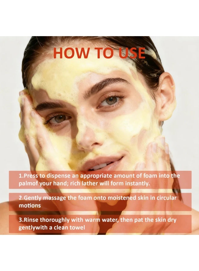 CKTUING Turmeric Kojic Acid Facial Cleanser, Brightening Foaming Makeup Remover, Turmeric Cleansing with Brush Head for Dark Spots 4.23 oz - Image 4