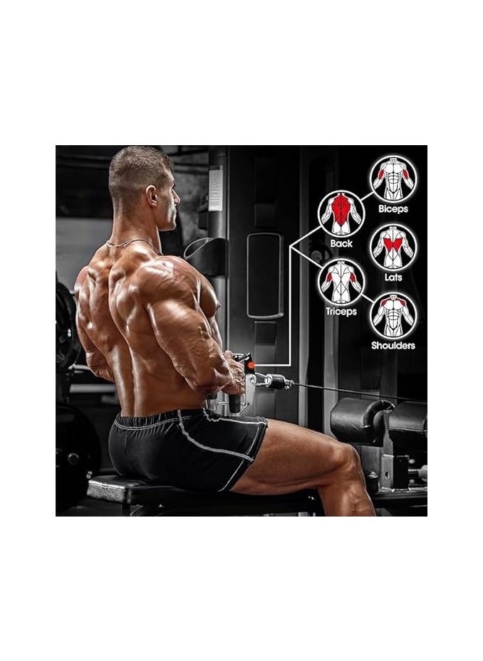 Generic Pull Down Bar, Strength Training Deluxe Single Double D Handle Tricep Rope, V-Shaped Rotating Straight Press Down Bar for Weight Workout, Cable Machine Accessories  - Image 3
