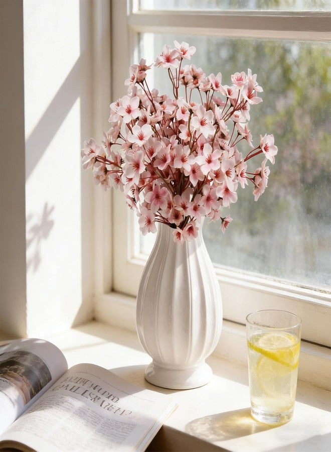 Tinsow Artificial Cherry Blossom Branches, 6 Pcs Fake Peach Flowers Stems Silk Flower for Spring Table Centerpiece Wedding Home Decor (6, Pink) - Image 5