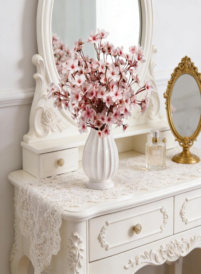 Tinsow Artificial Cherry Blossom Branches, 6 Pcs Fake Peach Flowers Stems Silk Flower for Spring Table Centerpiece Wedding Home Decor (6, Pink) - Image 4