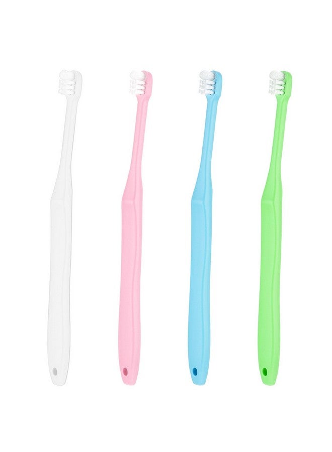 WLLHYF End Tuft Toothbrush, 4PCS Nylon Soft Bristle Tiny Small Tooth Brush, Hard to Reach Areas Dental Detail Cleaning for Adults-Around Crowns Bridges Implants - Image 1
